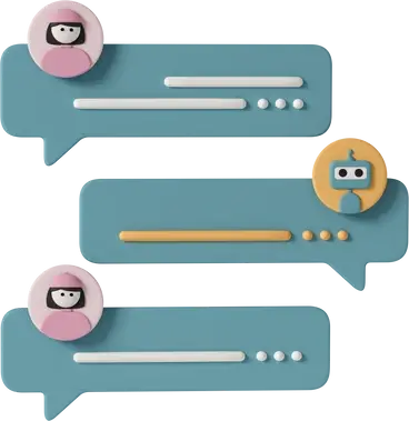 Chat bubbles conversing with Ad Lib.